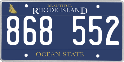 RI license plate 868552