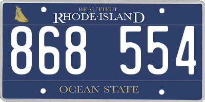 RI license plate 868554