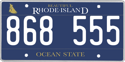 RI license plate 868555