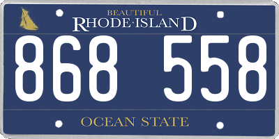 RI license plate 868558