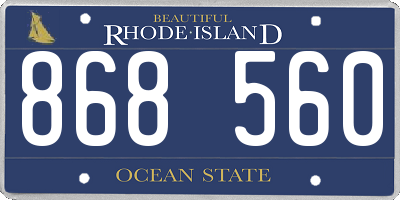 RI license plate 868560