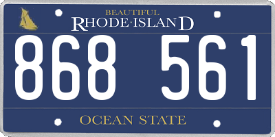 RI license plate 868561