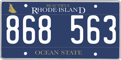 RI license plate 868563