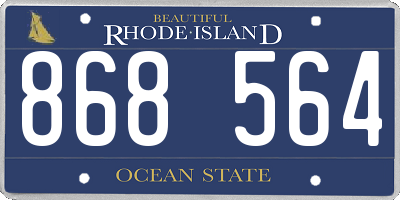 RI license plate 868564