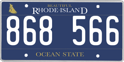 RI license plate 868566