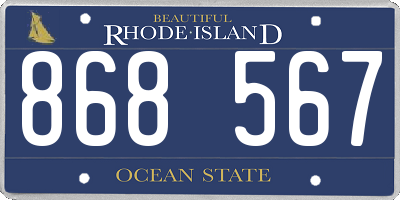 RI license plate 868567