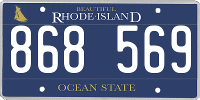 RI license plate 868569
