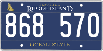 RI license plate 868570