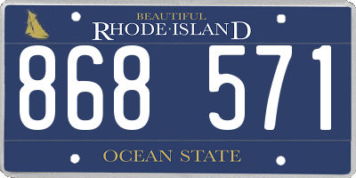 RI license plate 868571