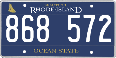 RI license plate 868572