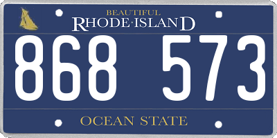 RI license plate 868573