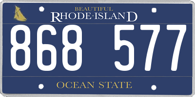 RI license plate 868577