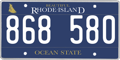 RI license plate 868580