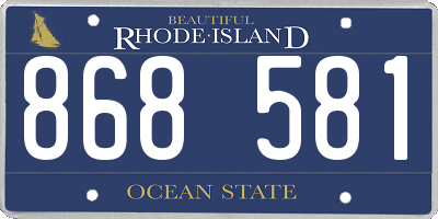 RI license plate 868581