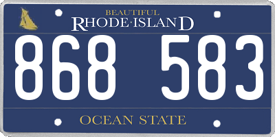 RI license plate 868583