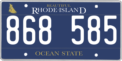 RI license plate 868585