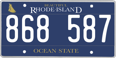 RI license plate 868587