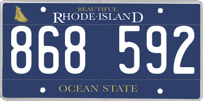 RI license plate 868592