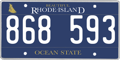 RI license plate 868593