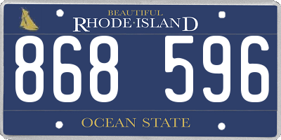 RI license plate 868596