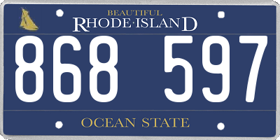 RI license plate 868597