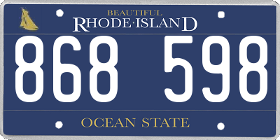 RI license plate 868598