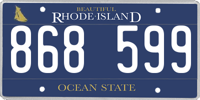RI license plate 868599