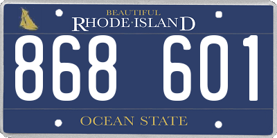 RI license plate 868601