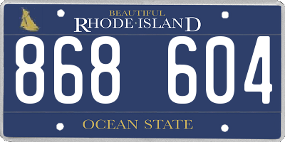 RI license plate 868604