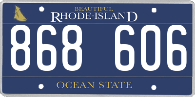 RI license plate 868606
