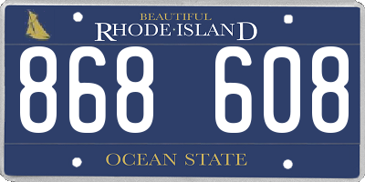 RI license plate 868608