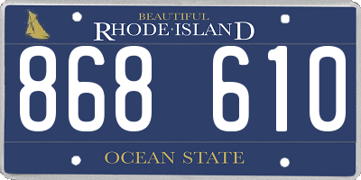 RI license plate 868610