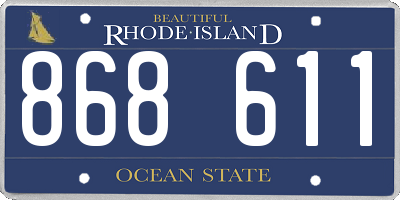 RI license plate 868611