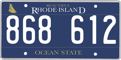 RI license plate 868612