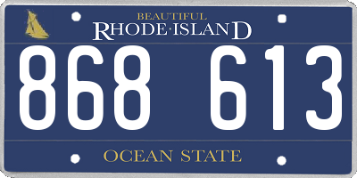 RI license plate 868613