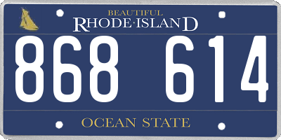 RI license plate 868614