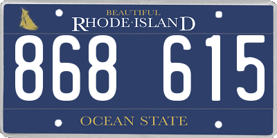 RI license plate 868615