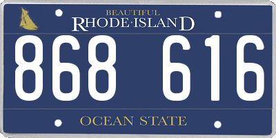 RI license plate 868616