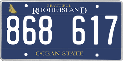 RI license plate 868617