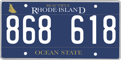 RI license plate 868618