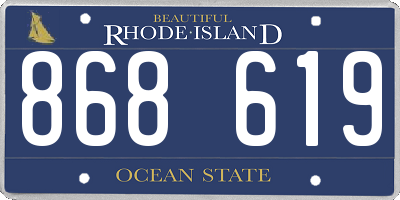 RI license plate 868619