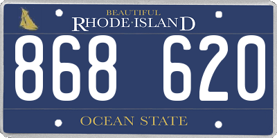 RI license plate 868620