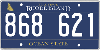 RI license plate 868621