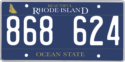 RI license plate 868624