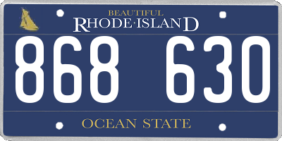 RI license plate 868630