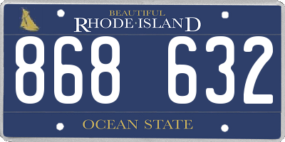 RI license plate 868632