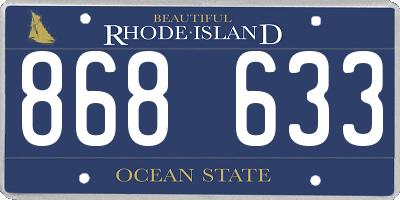 RI license plate 868633