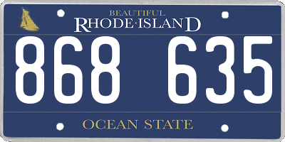 RI license plate 868635