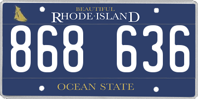 RI license plate 868636