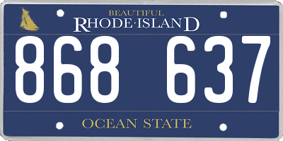 RI license plate 868637